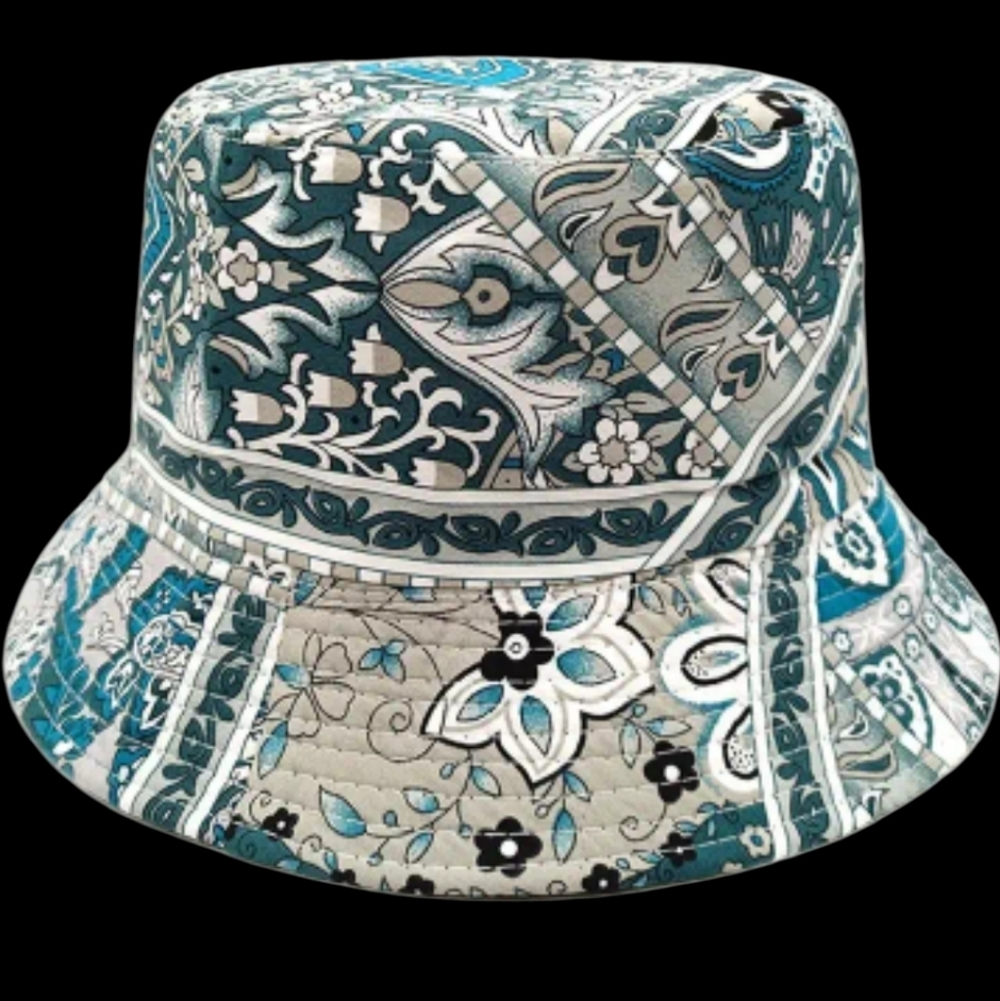 Blue and White Paisley Unisex Bucket Hat 22"/23"